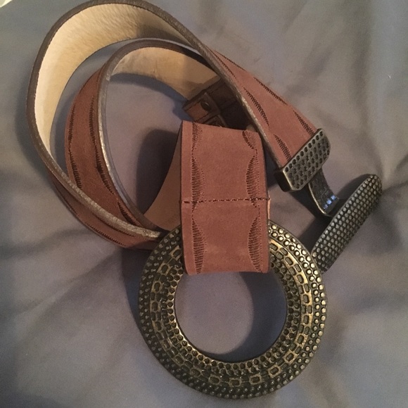 Genuine leather brown belt main image 7
